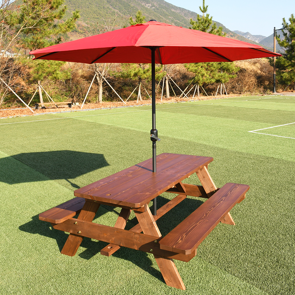 포장마차 테이블 카페 야외 나무 야장 실외 데크 세트 4인무도색