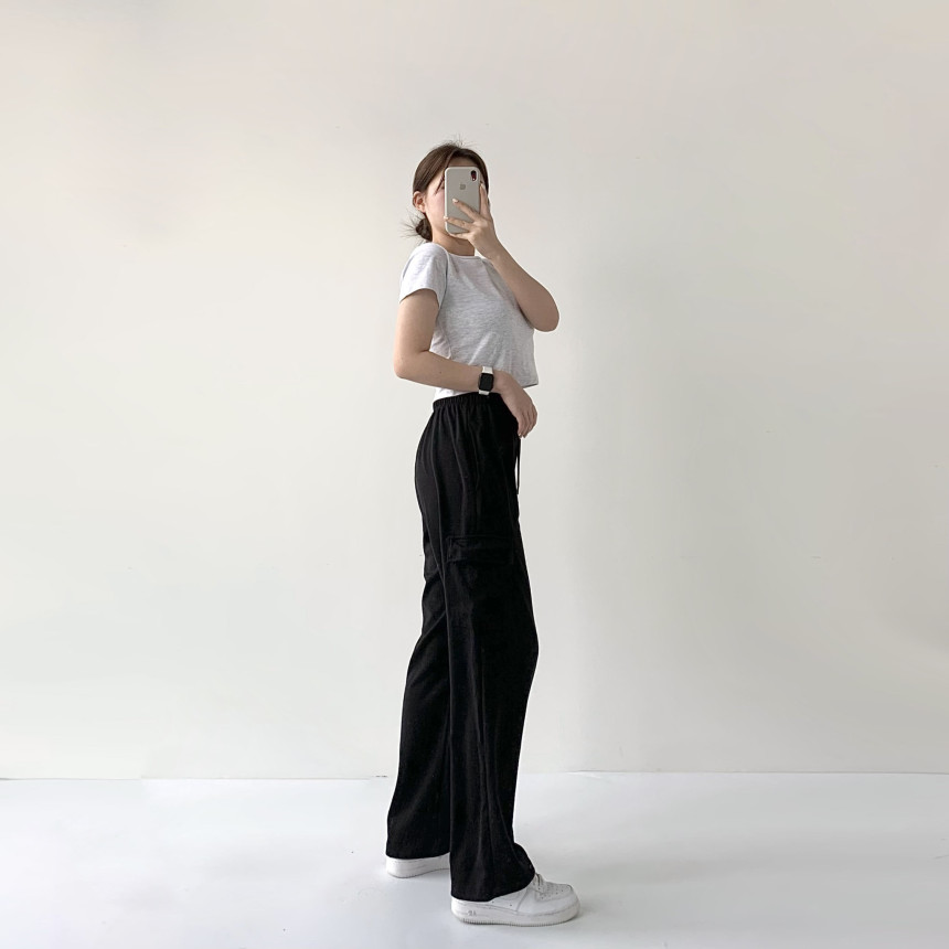 [단독]기모/기본 세미와이드 카고바지 트레이닝 하이웨스트 바지 와이드 밴딩 팬츠 세미와이드 바지 기모밴딩바지 하비바지 기모트레이닝팬츠기모바지 겨울바지 상세 이미지 73