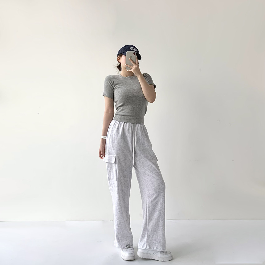 [단독]기모/기본 세미와이드 카고바지 트레이닝 하이웨스트 바지 와이드 밴딩 팬츠 세미와이드 바지 기모밴딩바지 하비바지 기모트레이닝팬츠기모바지 겨울바지 상세 이미지 51
