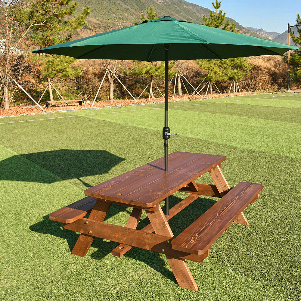 포장마차 테이블 카페 야외 나무 야장 실외 데크 세트 4인무도색