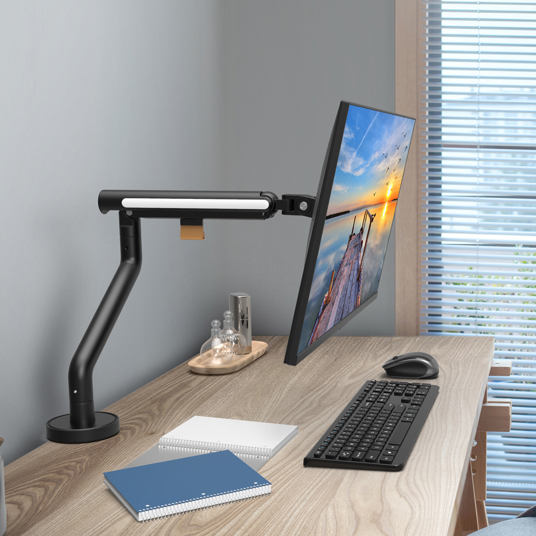 고든 디자인 슬림형 싱글 모니터암 카멜마운트 GDA-2 블랙