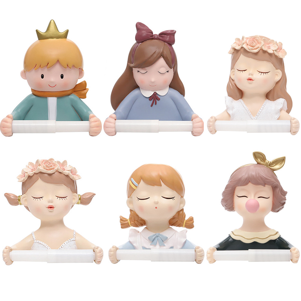 로즈소녀하우스 무타공 인테리어 캐릭터 욕실 화장실 휴지걸이 화장지걸이