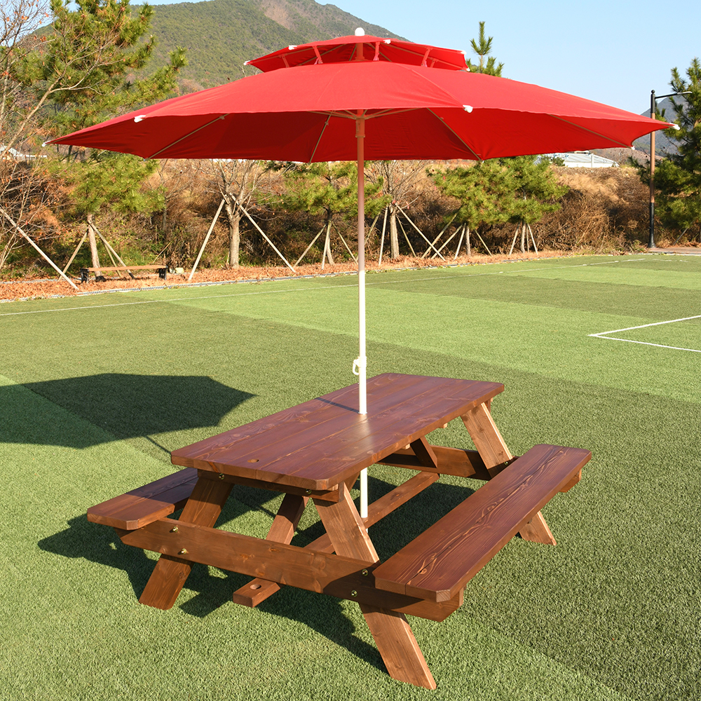 포장마차 테이블 카페 야외 나무 야장 실외 데크 세트 4인무도색