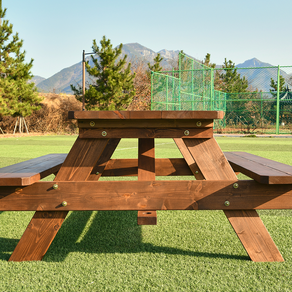 포장마차 테이블 카페 야외 나무 야장 실외 데크 세트 4인무도색