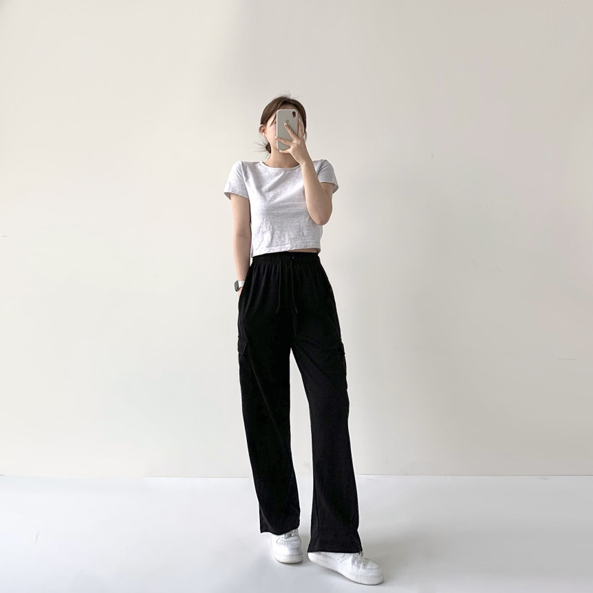 [단독]기모/기본 세미와이드 카고바지 트레이닝 하이웨스트 바지 와이드 밴딩 팬츠 세미와이드 바지 기모밴딩바지 하비바지 기모트레이닝팬츠기모바지 겨울바지 상세 이미지 71