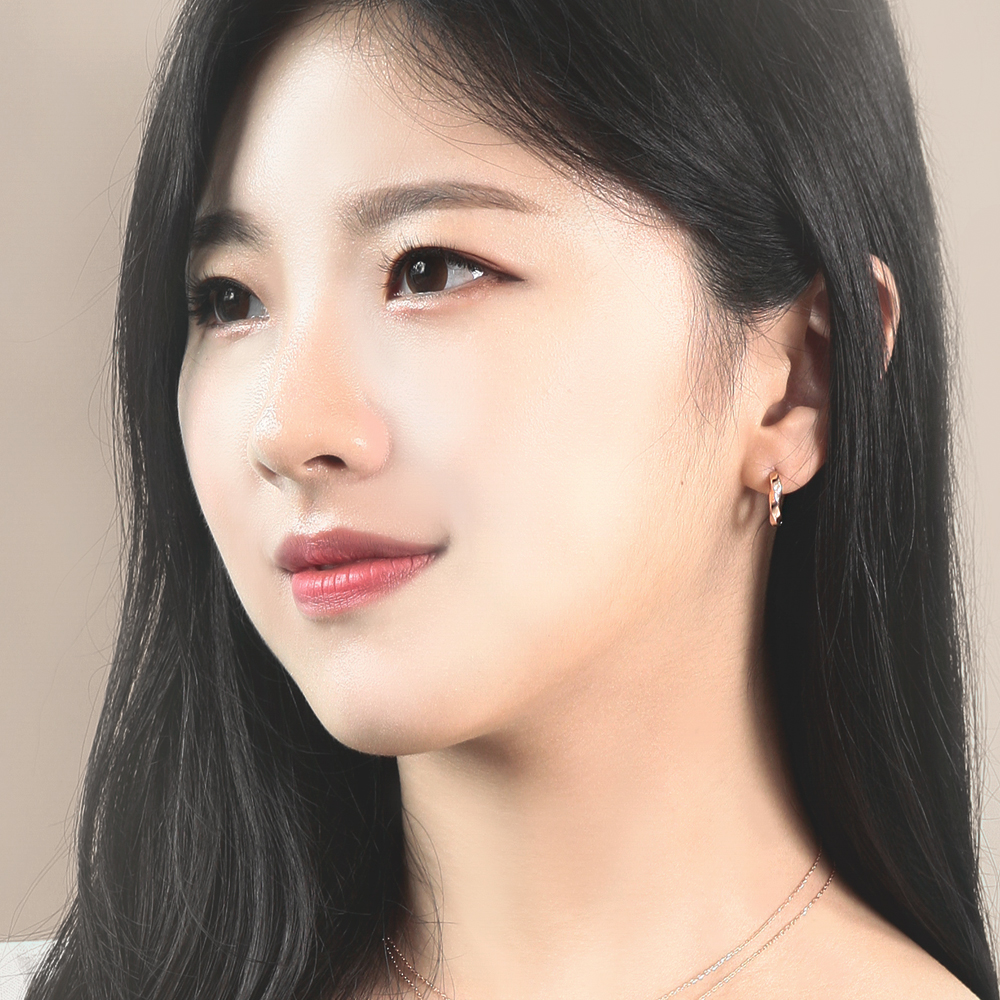 베체도르 14k 18k 에디스 웨이브 링 귀걸이 라지 - 상세 이미지 5