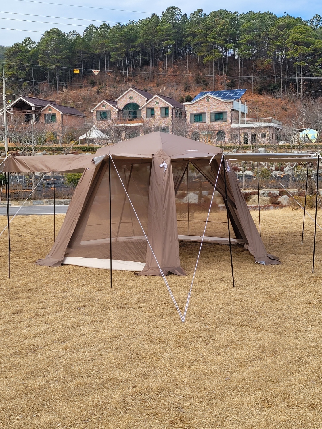 오토헥사스크린(플라이포함) 오헥스 원터치 자동 육각 쉘터 메쉬 대형그늘막 차박 이미지 8