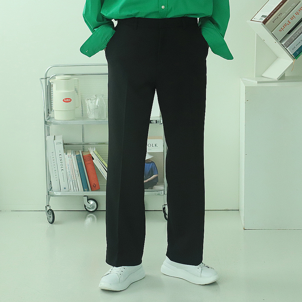 남자슬랙스 밴딩팬츠 통큰바지 링클프리 남자와이드슬랙스 이미지 3