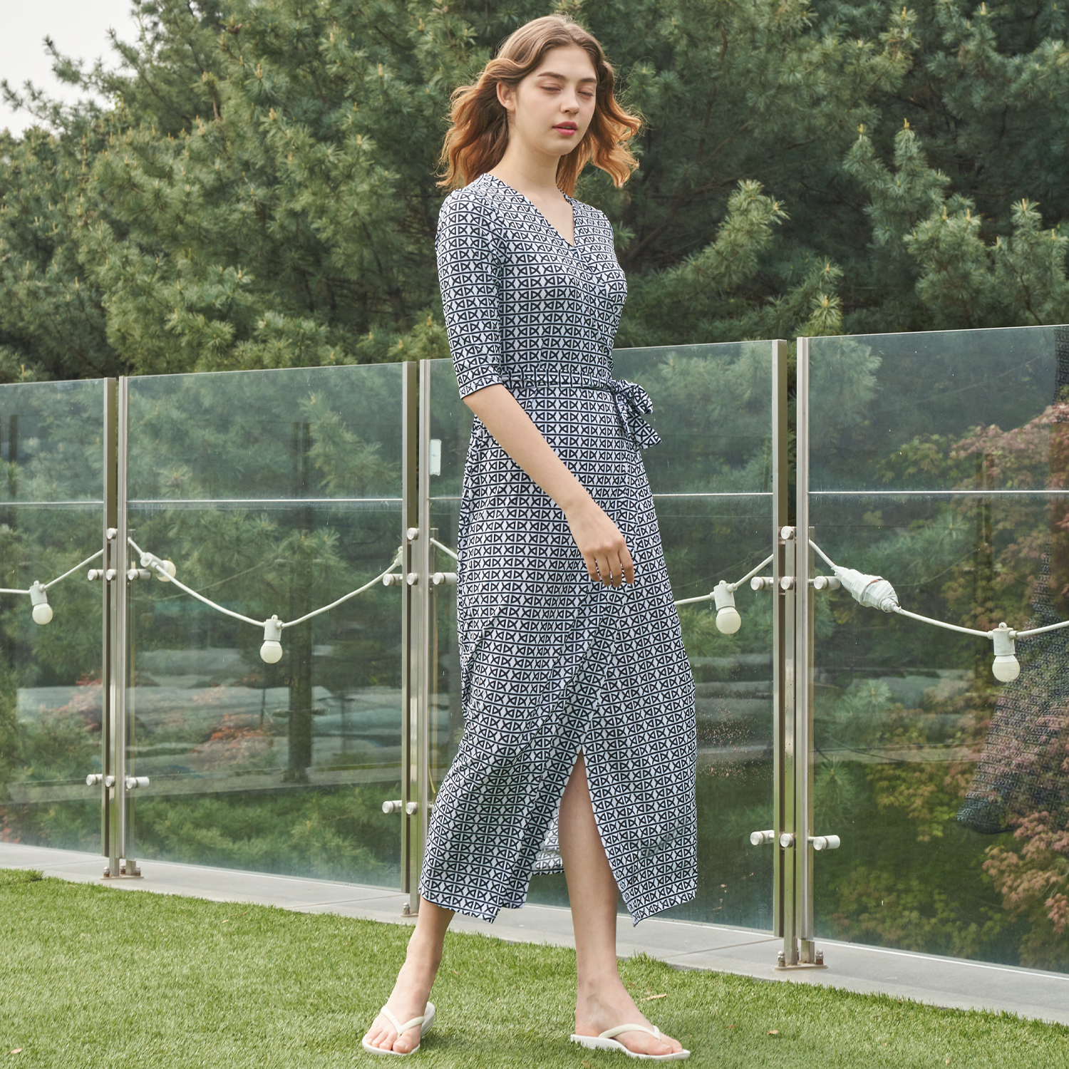 Lipbbam 바이립밤 크레오라 로모나 3/4 롱 랩 져지  롱 드레스 랩 원피스LDM10CN 이미지 4