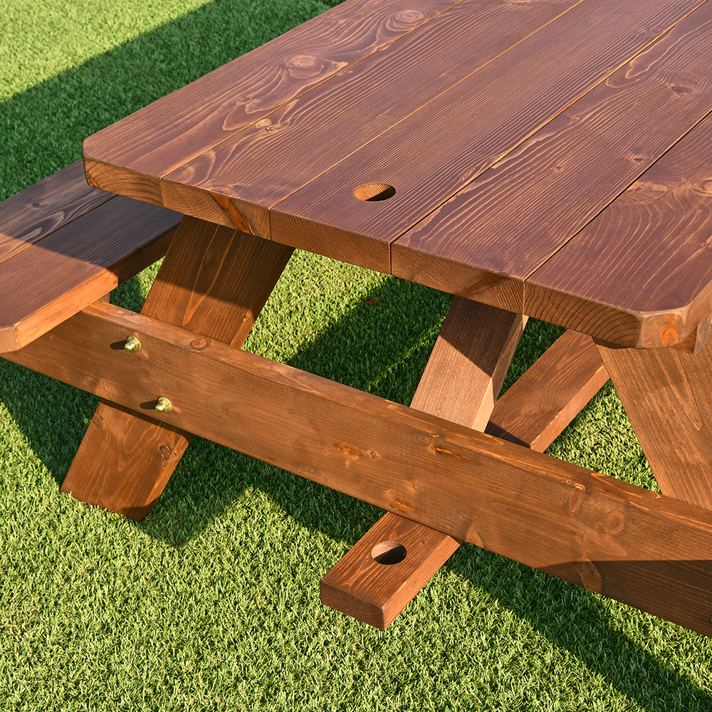 [흔들림없는 볼트 체결] 야외테이블세트 정원 편의점테라스 야외용 파라솔테이블 4인월넛