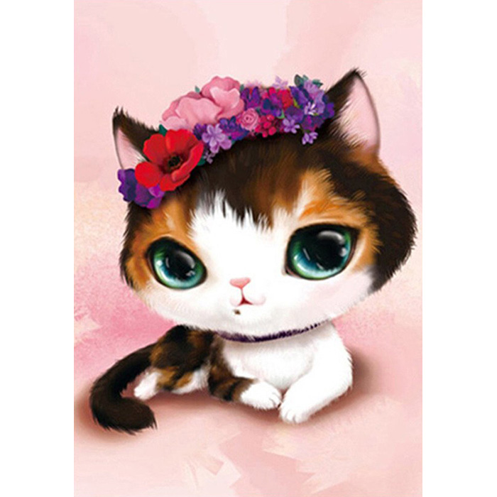 아기 고양이 3 [패브릭형] [보석십자수] 5D 원형 20x30 : 아트젤리 ARTJELLY