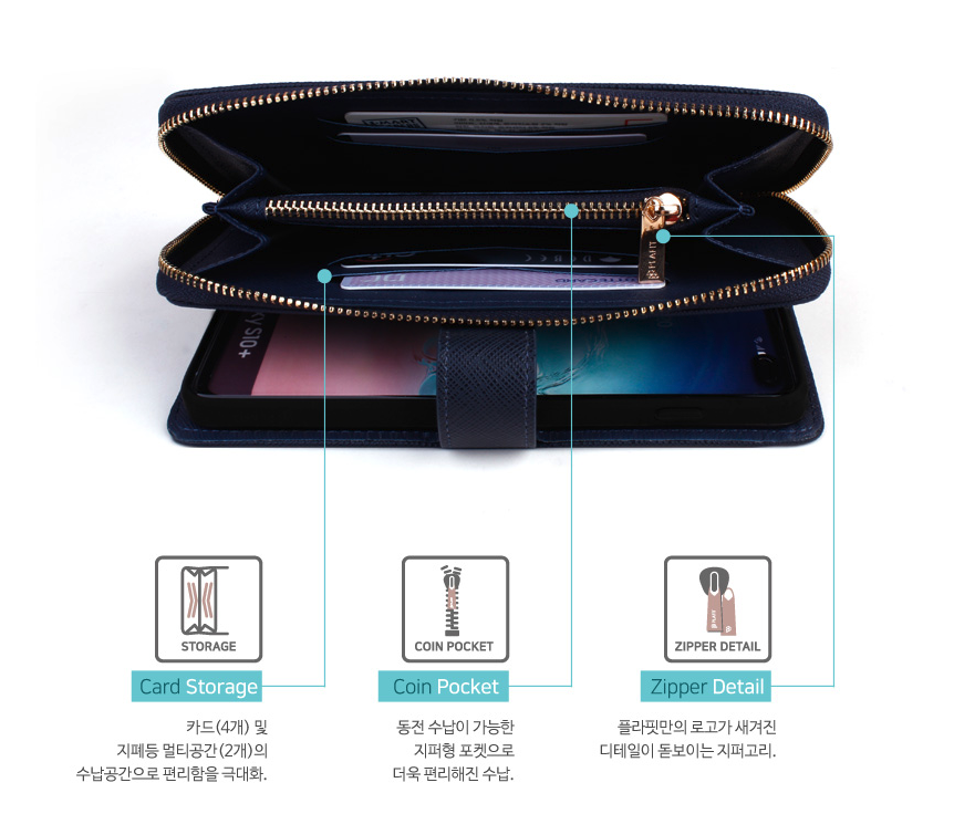 갤럭시A25 케이스 지갑 지퍼 월렛 A256 5G - 상세 이미지 5