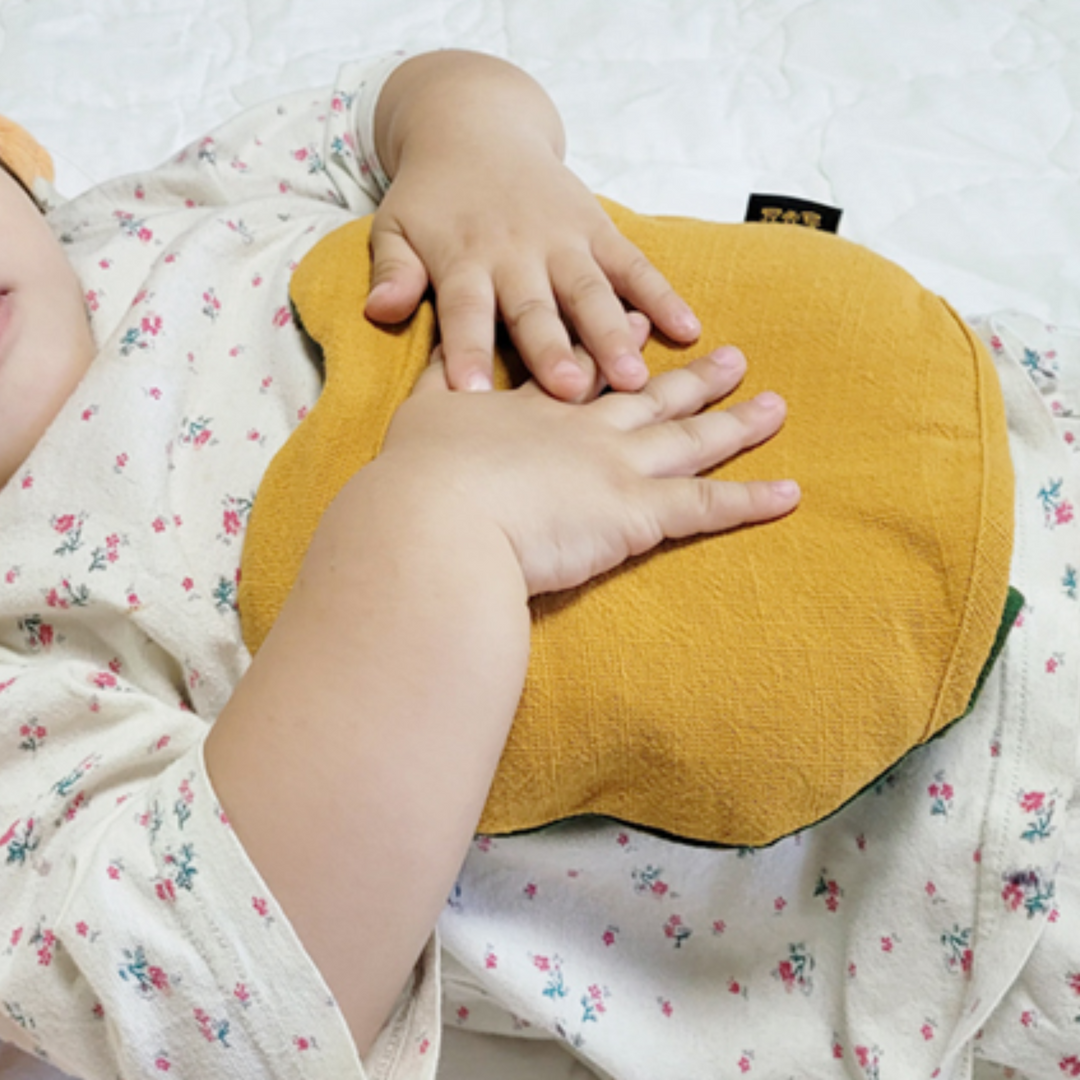 들꽃잠 배찜질팩 아기곰 출산선물 곰인형 배앓이 유아 어린이 아이 저자극 옐로우, 1개