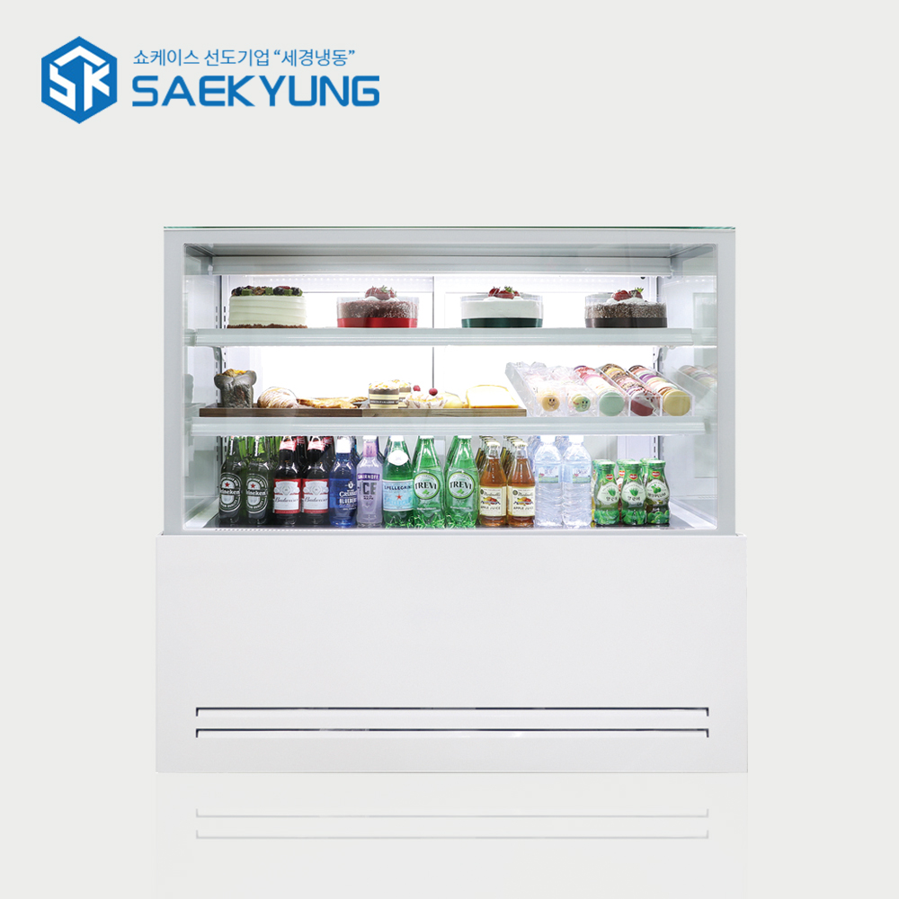 세경 제과 쇼케이스 마카롱 케익 카페 900 화이트 3단 백색