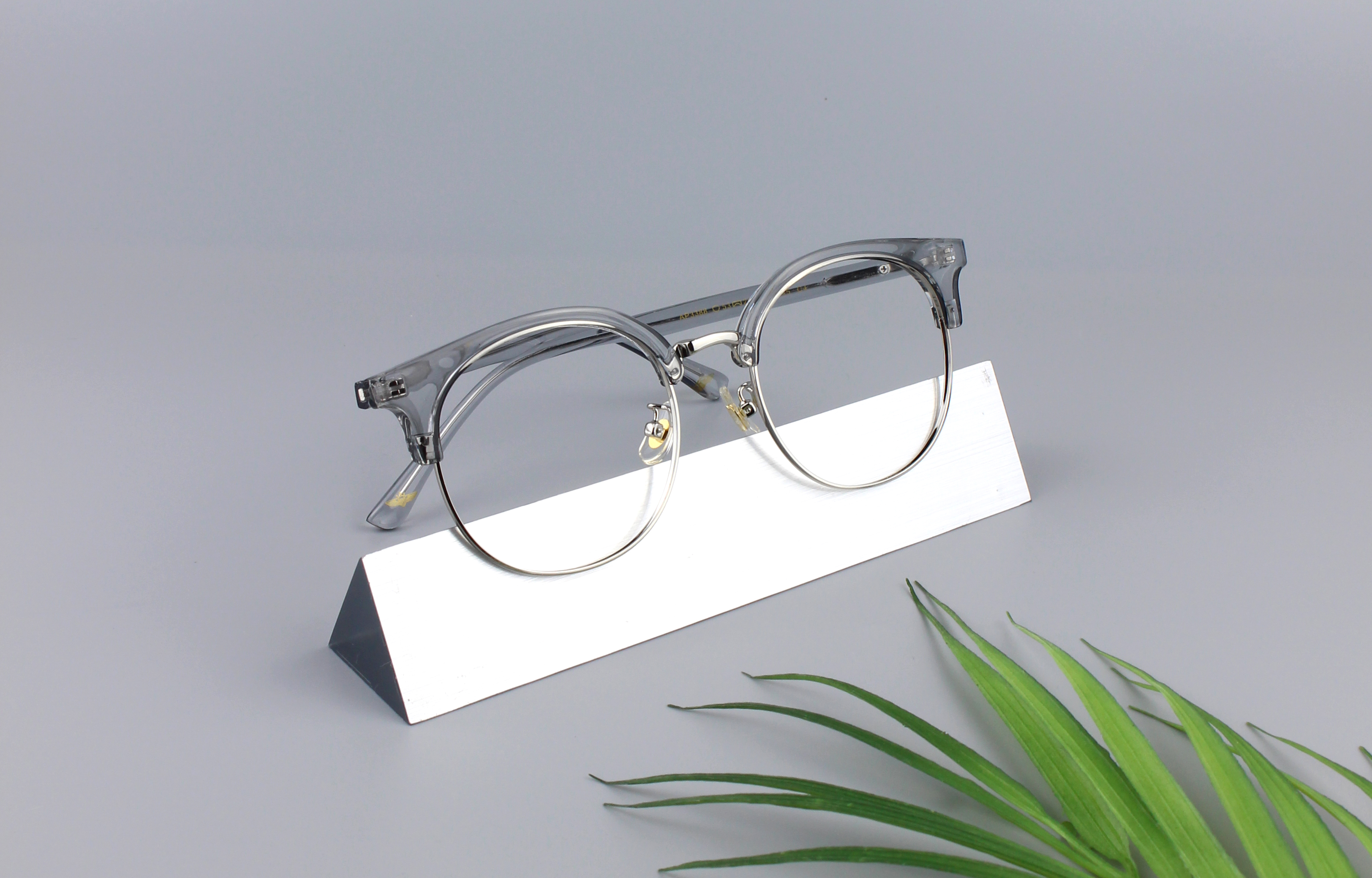 투명 대두 하금테안경 큰안경테 남자 빅사이즈 변색렌즈 반뿔테안경 블루라이트차단