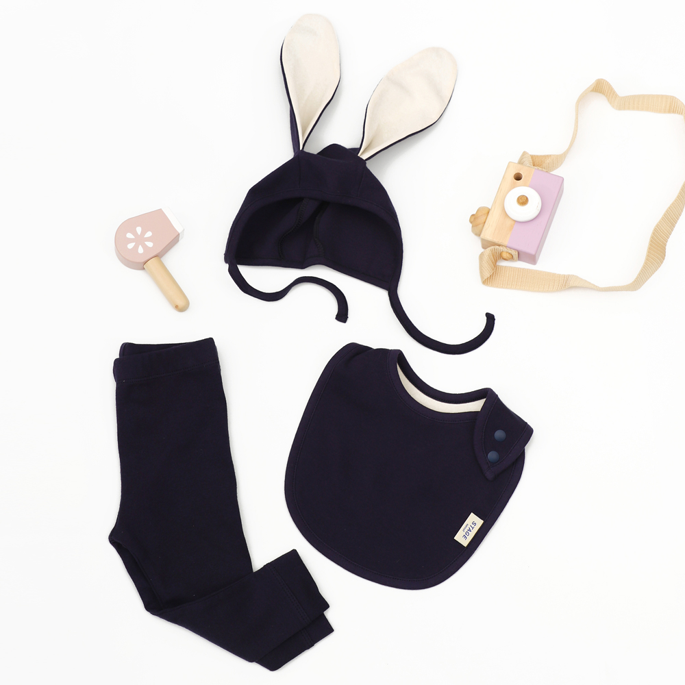아기 유아 턱받이 실내복 레깅스 보넷 [리틀래빗 세트]
