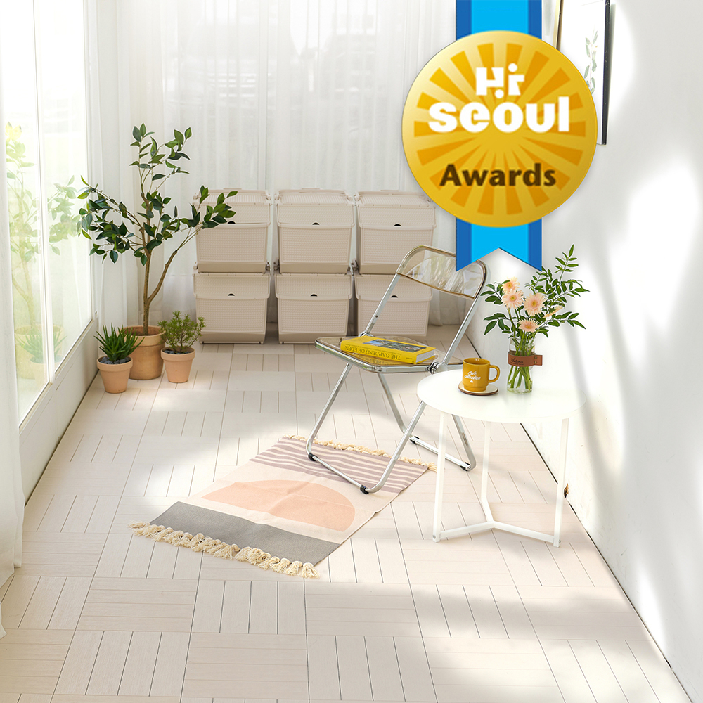 조립식 테라스 베란다 바닥 마루 데크 타일 촘촘 바닥재 기본블럭 4P 제품 이미지