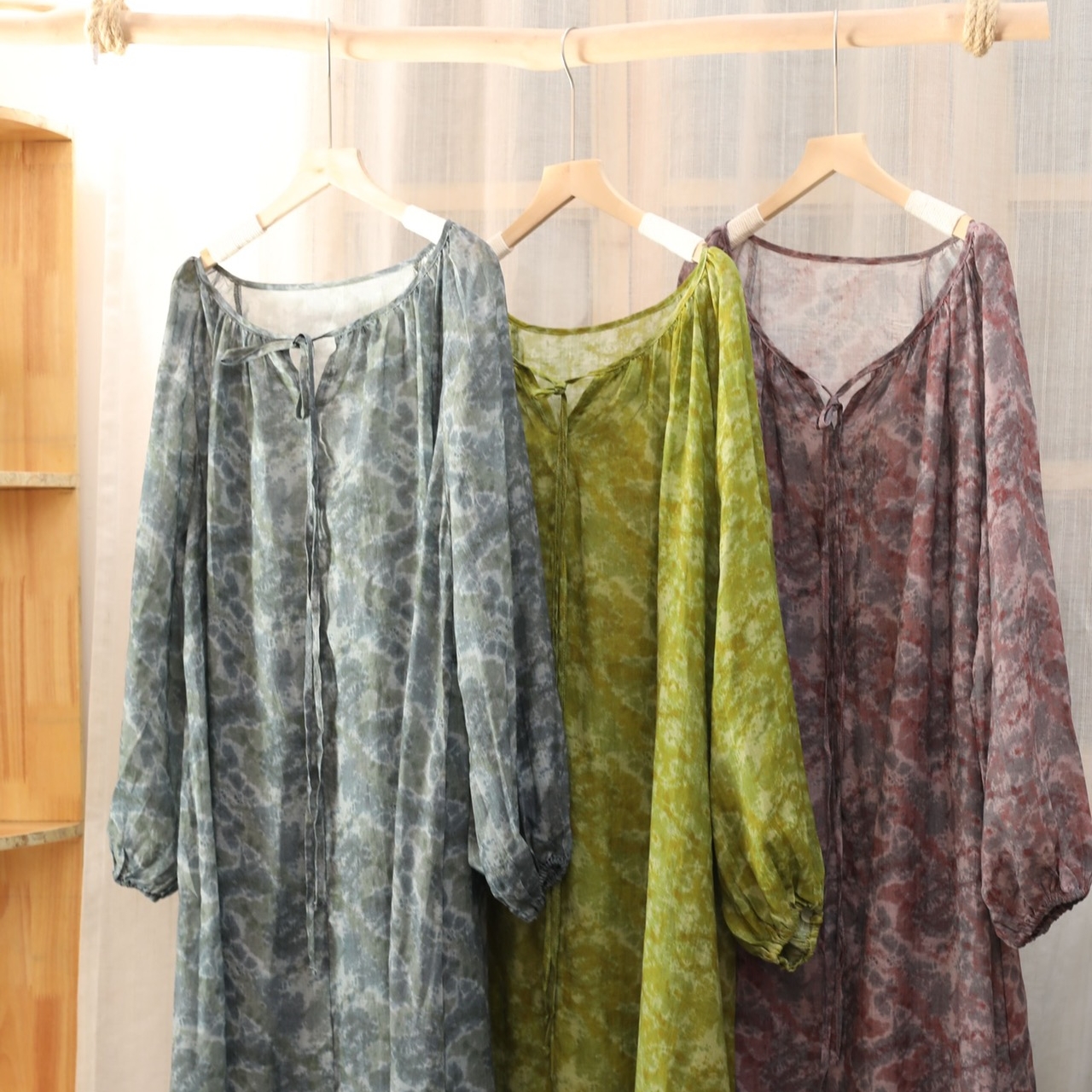 하마마스 루즈핏 프린팅린넨원피스 50대원피스