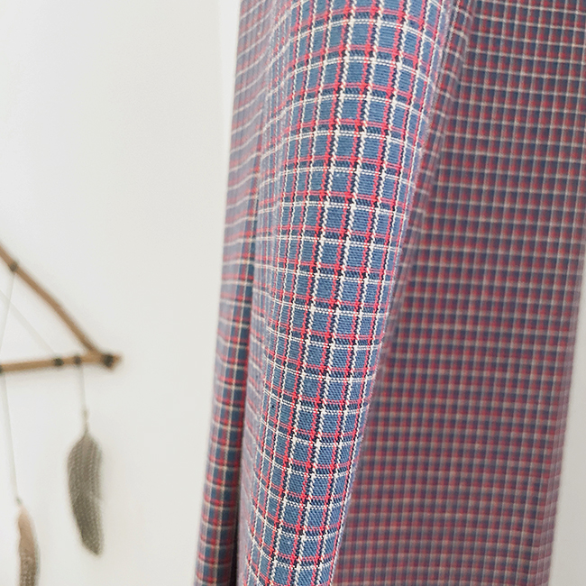 헤이즐 빈티지 체크 맞춤 커튼