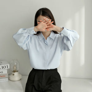 링클프리셔츠 쉬폰블라우스 면접블라우스 정장 오피스룩 하객룩 긴팔 반팔 남... 착용 후기 | 사이즈/핏 총정리 - 상품 이미지 2