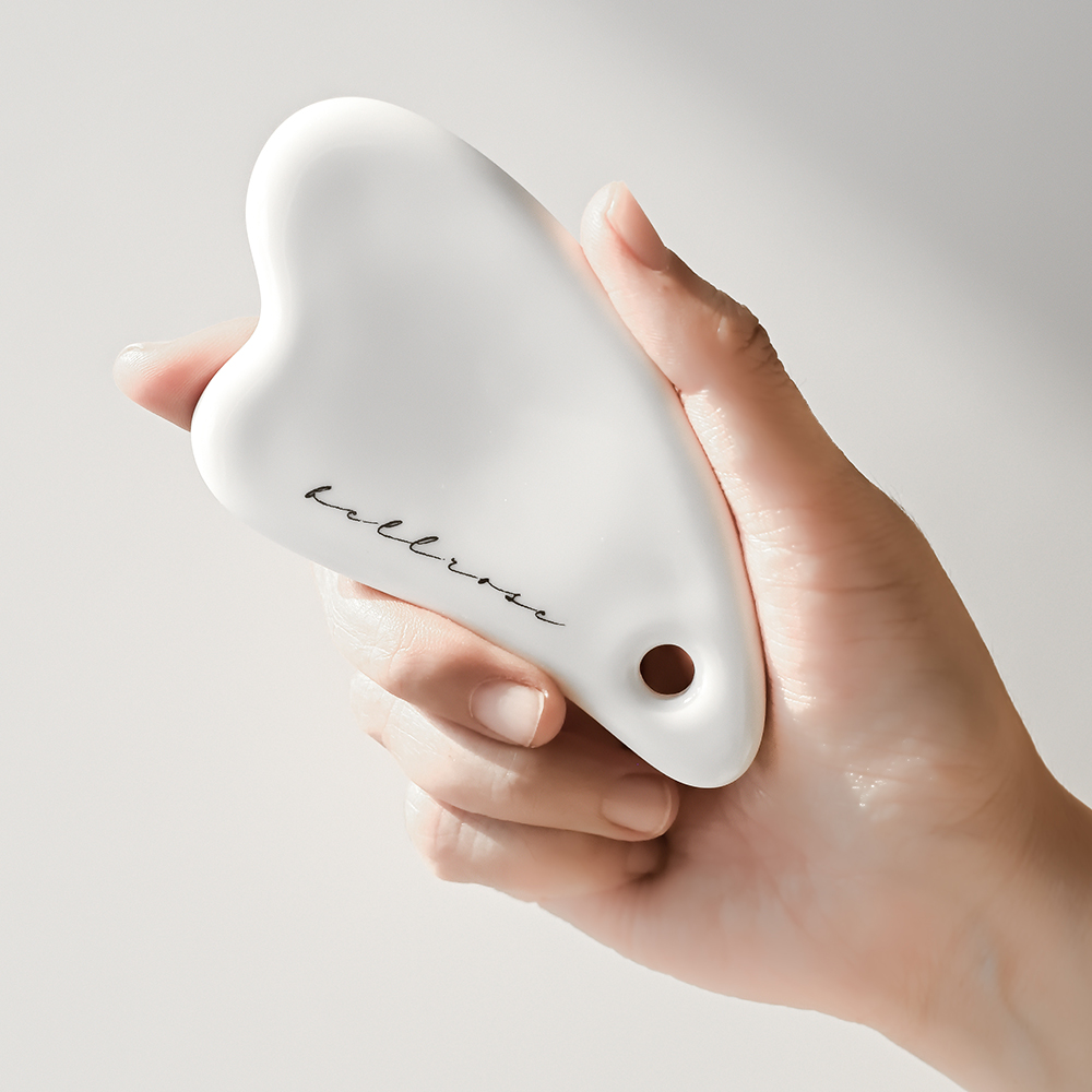 벨로즈 국산 세라믹 빅 하트 괄사 마사지 마사지기 경락 관자놀이 두피 림프순환 측두근 얼굴 도자기 승모근 페이스 바디