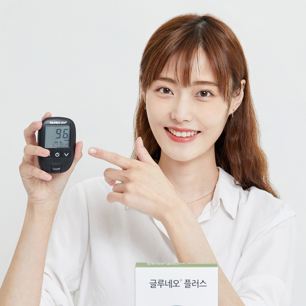 글루네오 플러스 혈당 측정기 당뇨 기계 검사기 혈당 체크기 100매 세트