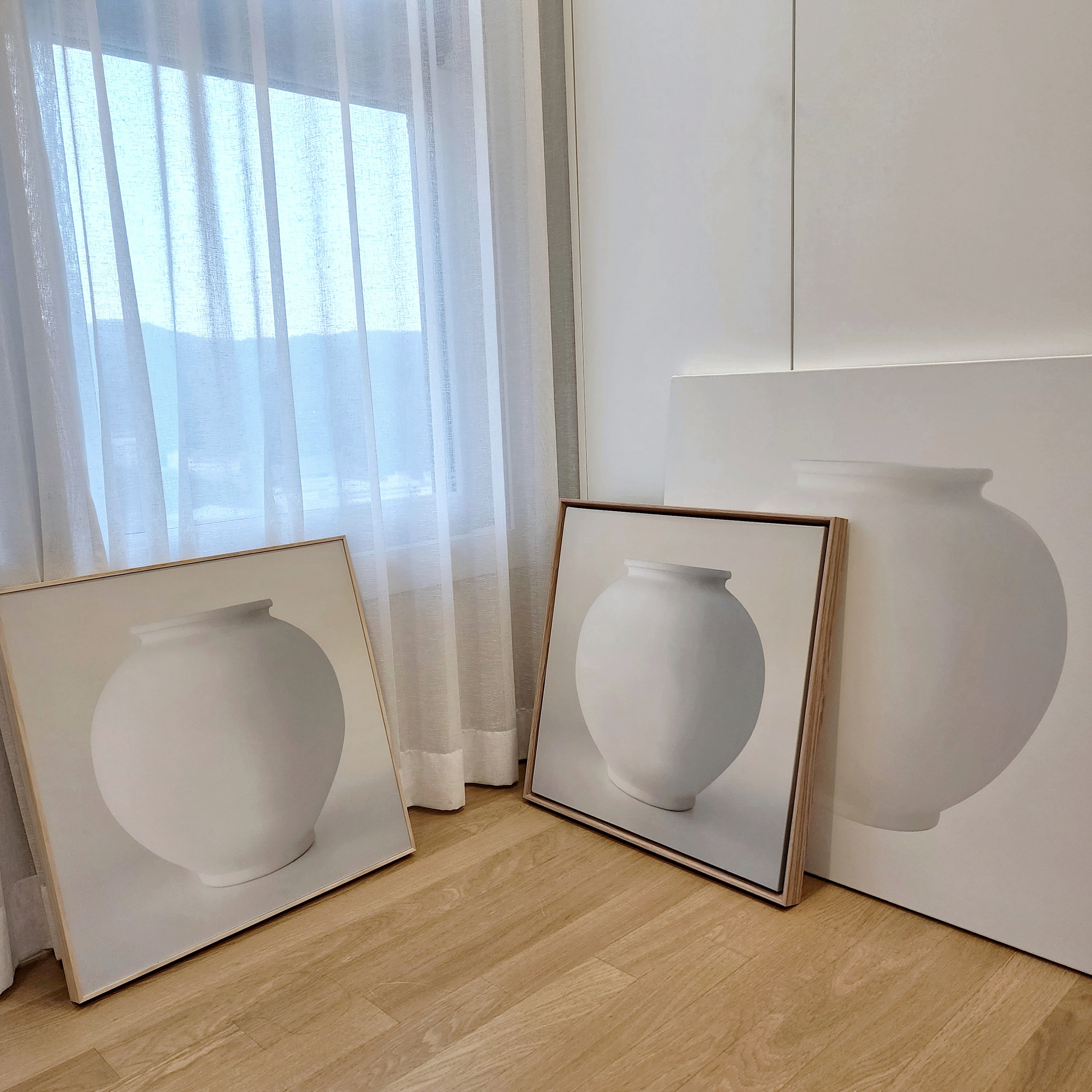 달항아리그림 사랑 캔버스 액자 중형12호 50x50 돈들어오는 풍수 인테리어 집들이 선물 이미지 7