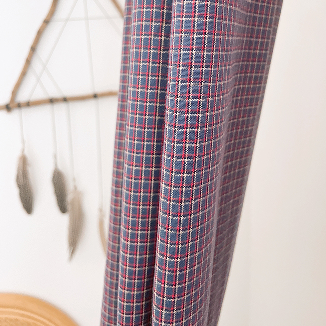 헤이즐 빈티지 체크 맞춤 커튼