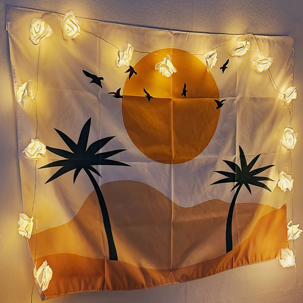 반짝이는 줄 조명 전구 LED 장미 화이트 핑크