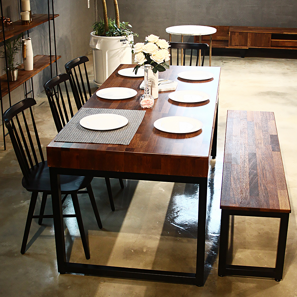 6인용 멀바우 원목 양면 서랍 인테리어 카페 식탁 테이블 1500 CL067