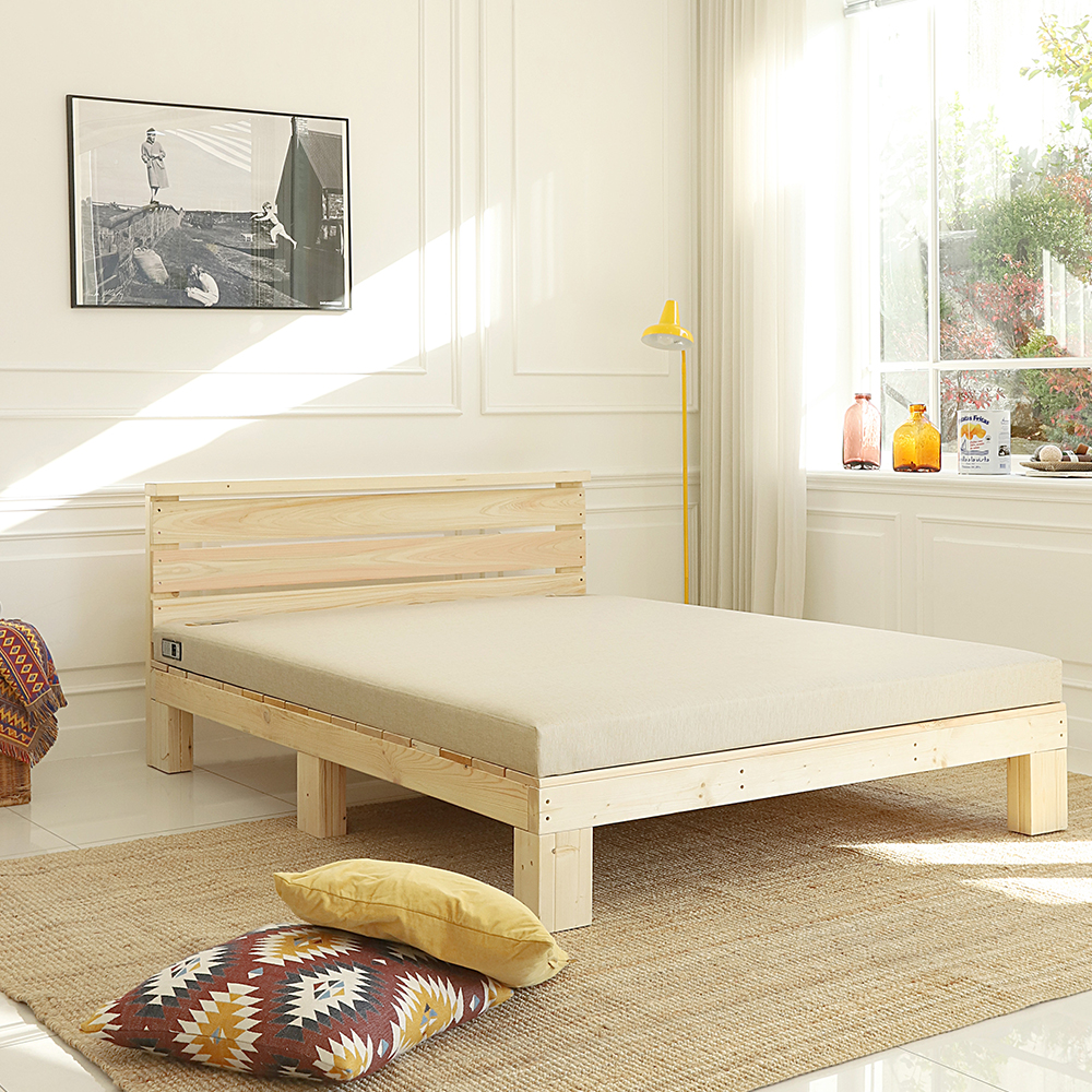 로다 편백나무 원목 황토볼 흙침대 온열 황토침대 1인용 와이드 슈퍼싱글 SS CL469