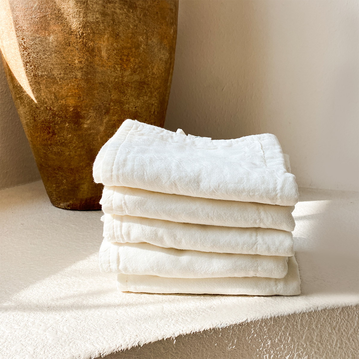 오랜 강화 소창수건 3겹 정련함 (국내산 무형광 면사 100%) 오랜라이프 oren