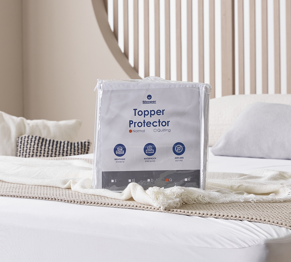 슬립퍼 매트리스커버 라텍스 누빔 침대 시트 매트리스 방수커버 밴드형 화이트