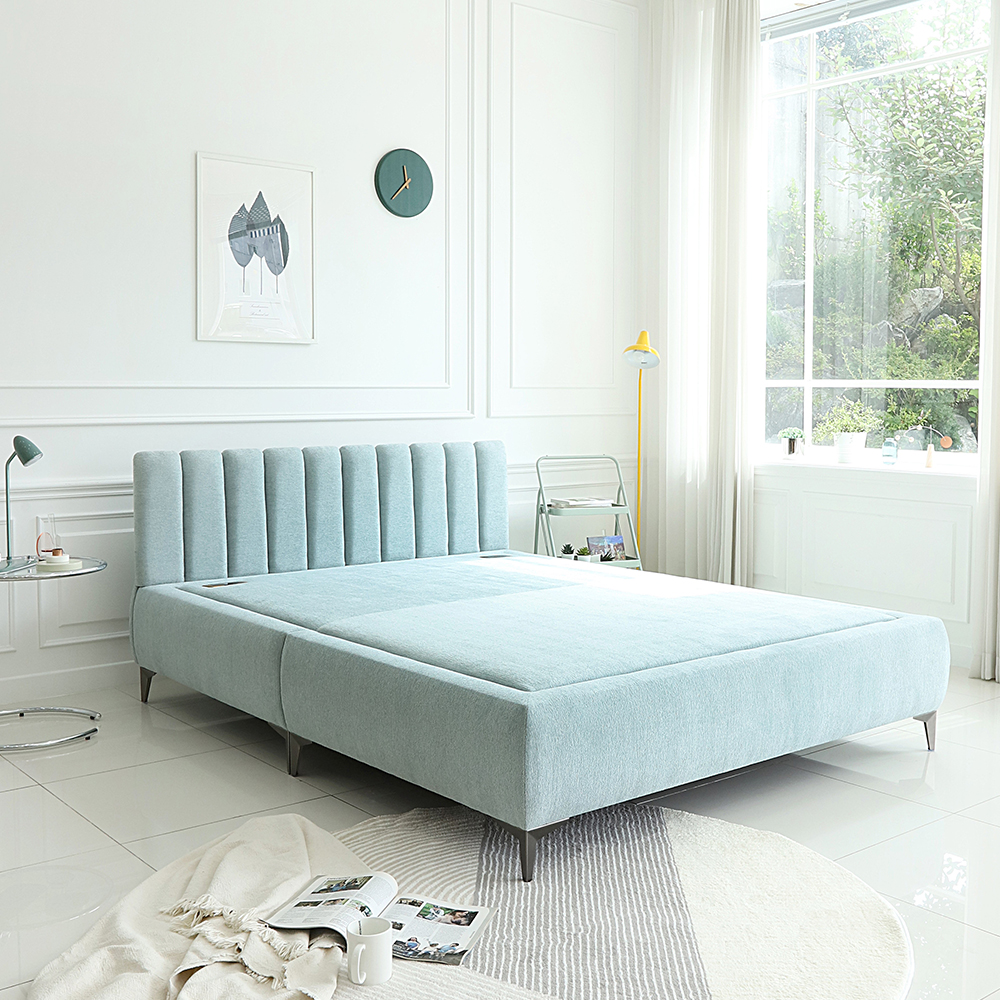 국내제작 클램 패브릭 황토볼 흙침대 온열 황토침대 퀸 Q CL467