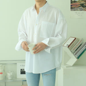 남자셔츠 박스핏 와이드카라 남성남방 남자오버핏셔츠 착용 후기 | 사이즈/핏 총정리 - 상품 이미지 1