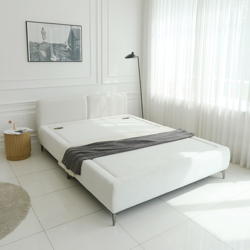 국내제작 피에르 패브릭 황토볼 흙침대 온열 황토침대 퀸 Q CL463