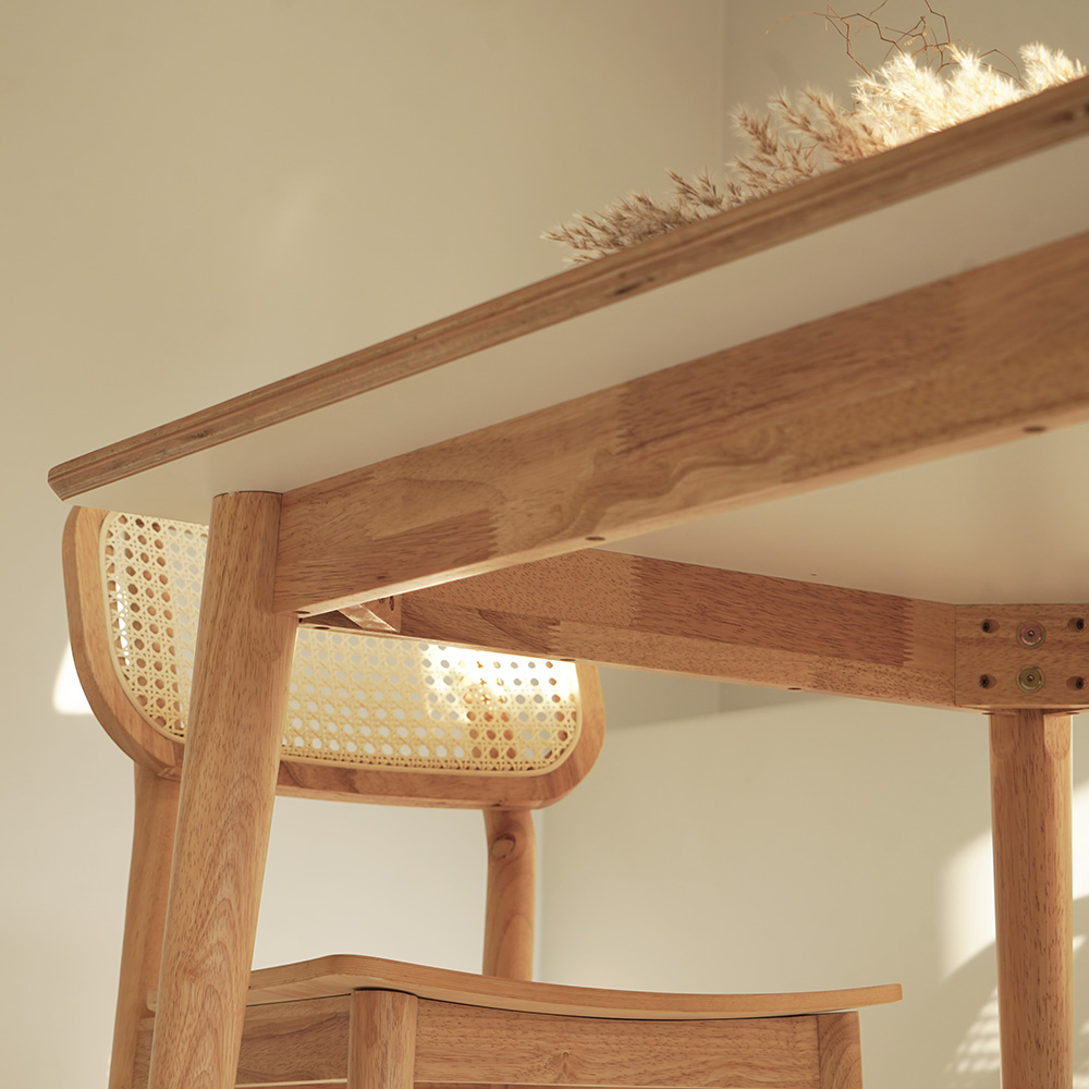 자야캠핑 카야니 양면 HPM 유칼립투스 원목 타원형 4인용 식탁 테이블 1400