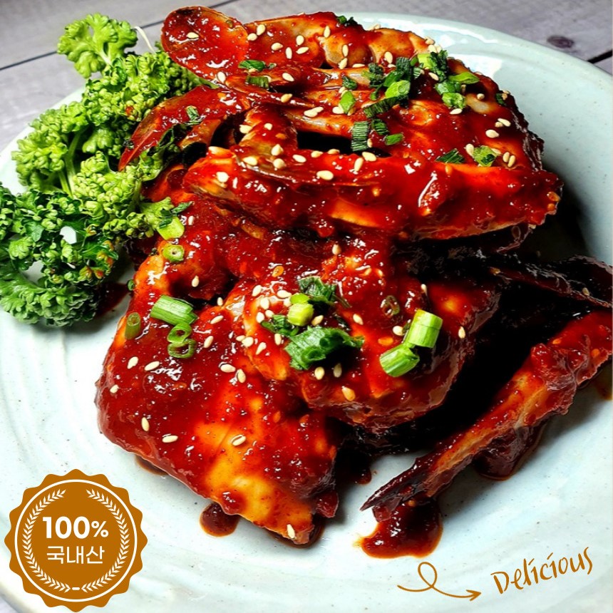 월정식품점 꽃게장 무침 밥도둑 국내산 양념게장 1.2kg