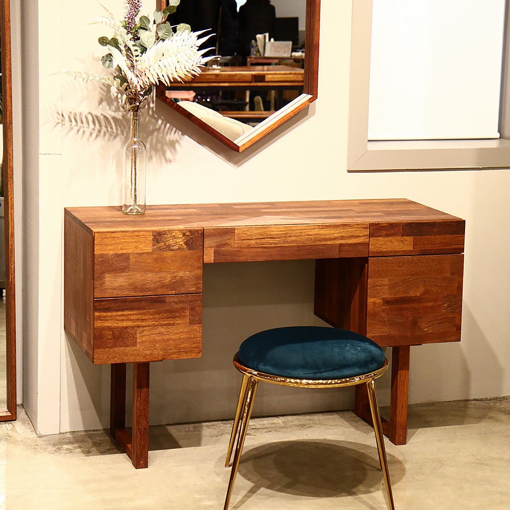 Amber 멀바우 원목 서랍형 화장대 원목거울 세트 CL072