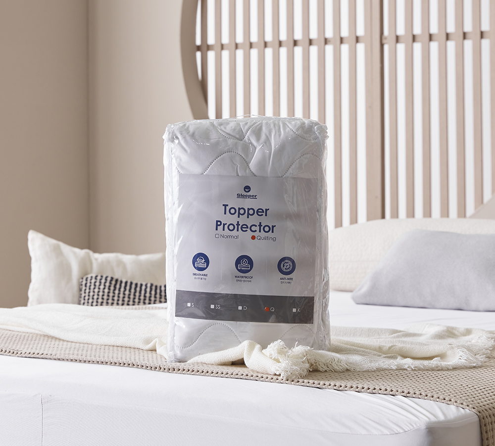 슬립퍼 매트리스커버 라텍스 누빔 침대 시트 매트리스 방수커버 밴드형 화이트