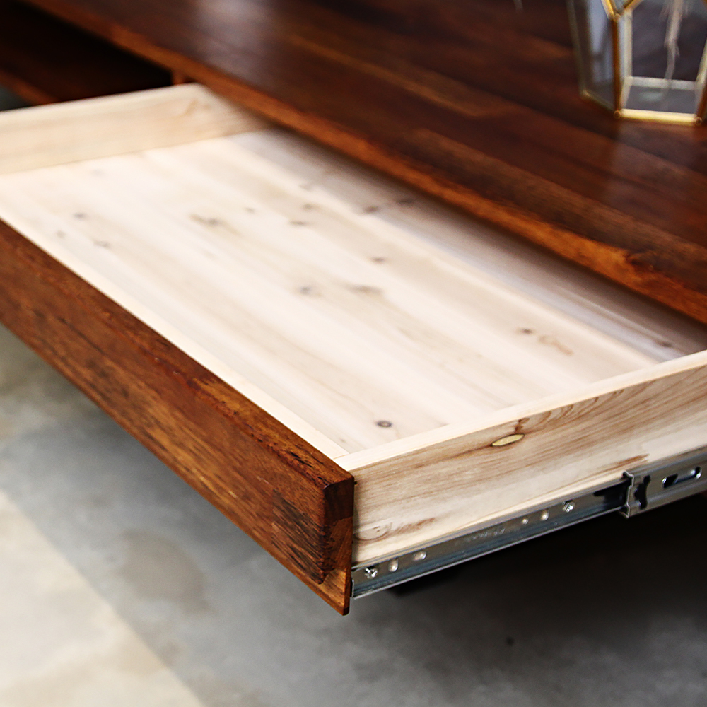 메종 멀바우 원목 서랍 낮은 거실장 2000 TV 다이 선반 CL073