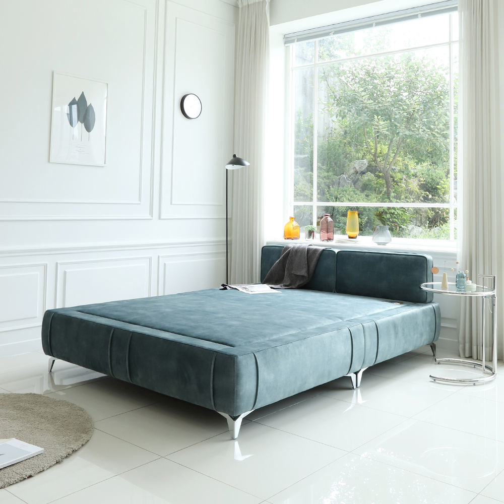 국내제작 라떼 패브릭 황토볼 흙침대 온열 황토침대 퀸 Q CL461