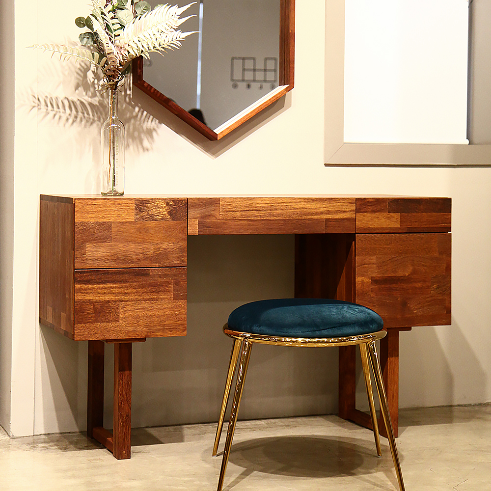 Amber 멀바우 원목 서랍형 화장대 원목거울 세트 CL072