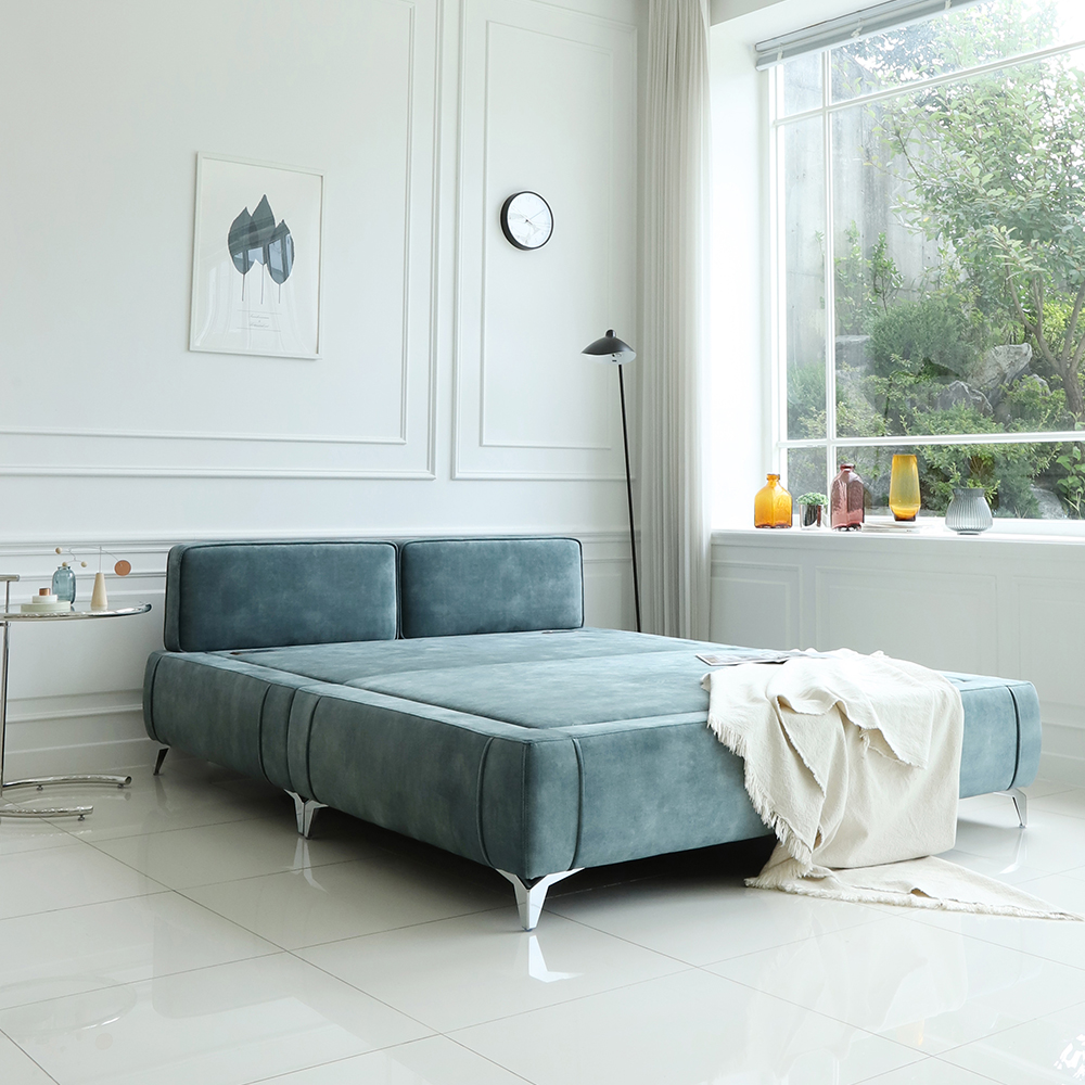 국내제작 라떼 패브릭 황토볼 흙침대 온열 황토침대 킹 K CL461