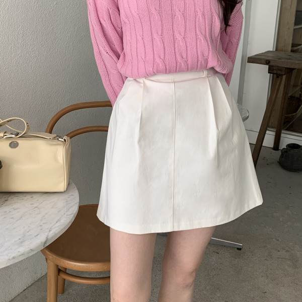 테인드 플리츠 핀턱 A라인 미니 스커트 sk6327