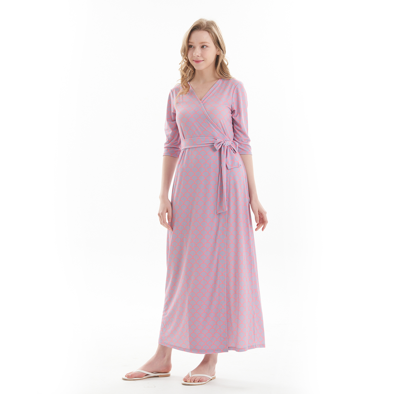Lipbbam 바이립밤 크레오라 로모나 3/4 롱 랩 져지  롱 드레스 랩 원피스LDM10HP 이미지 2