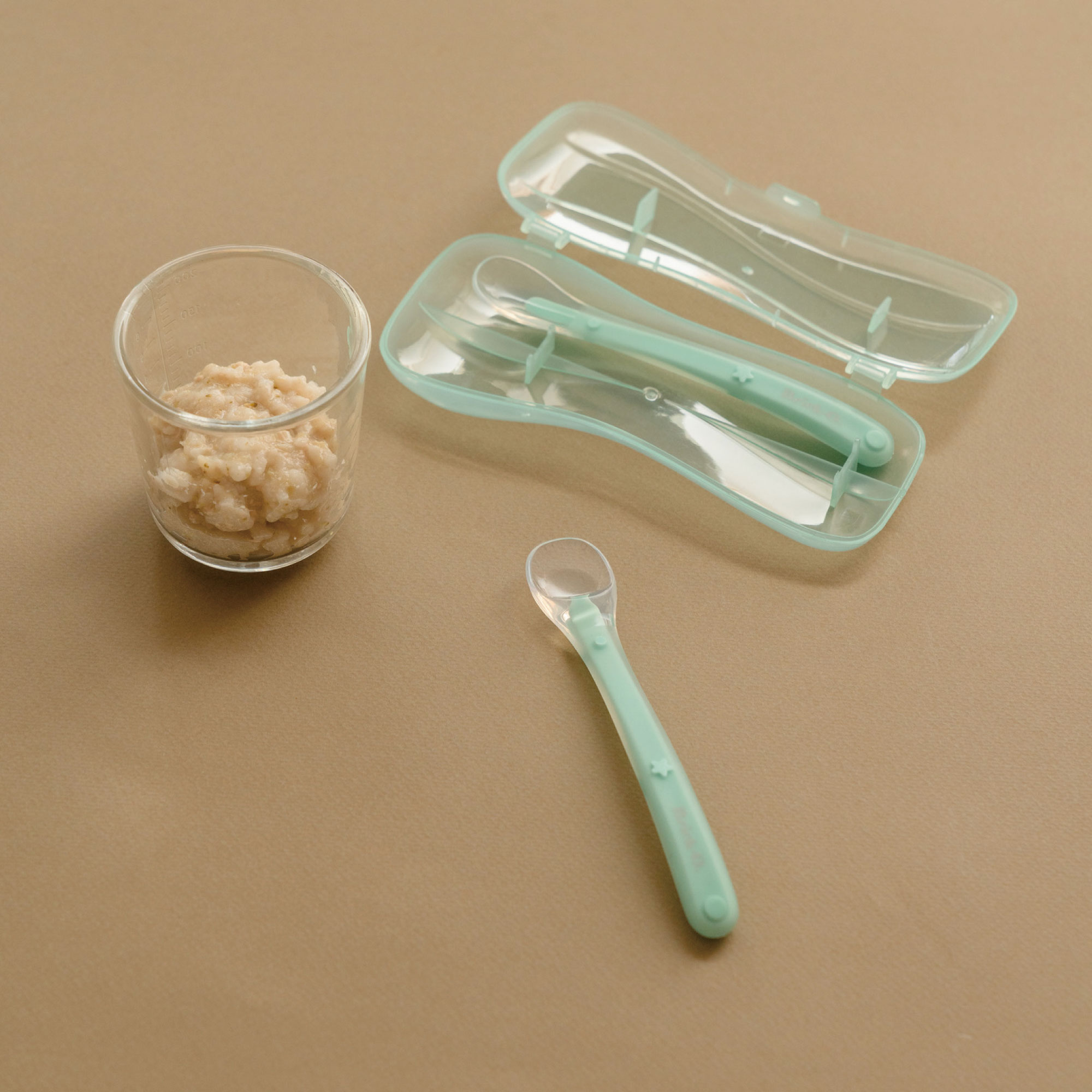 브릭오 이유식 스푼세트 (케이스 포함) 초기중기후기 실리콘 숟가락 아기 수저 민트