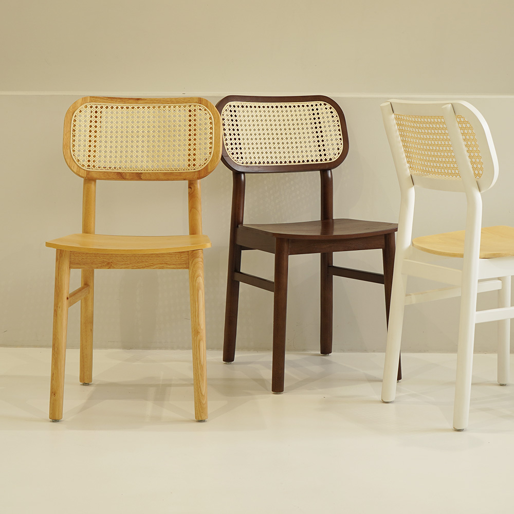 자야캠핑 카야니 천연 원목 카페 라탄 식탁 의자 월넛