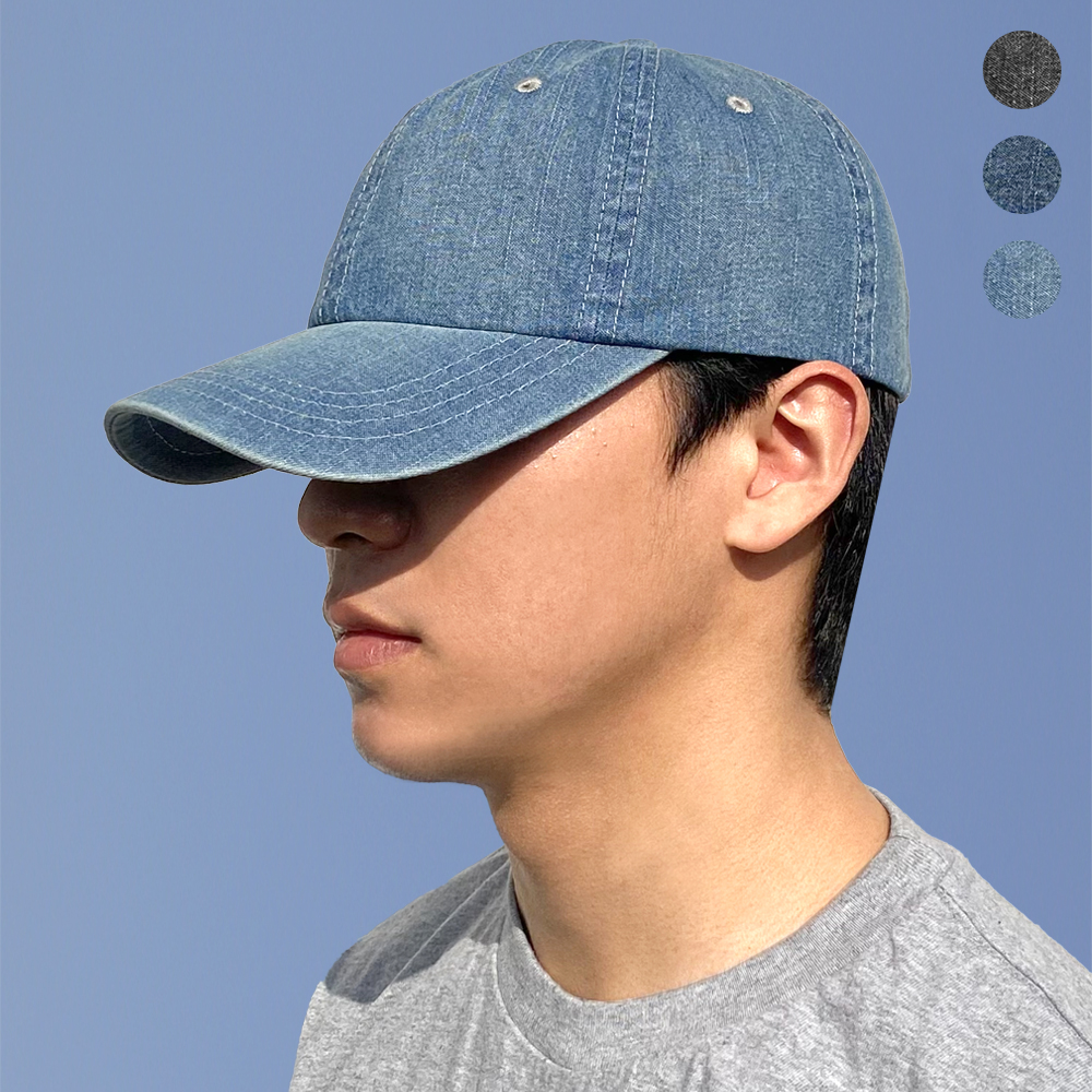 58cm 데님 볼캡 3컬러 모자 청 워싱 남자 여자 - 상품 이미지