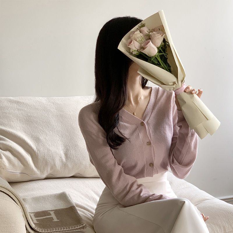 (국내제작)(캐시미어+파인울) 올타임 브이넥 니트 가디건 cd2801 이미지 4